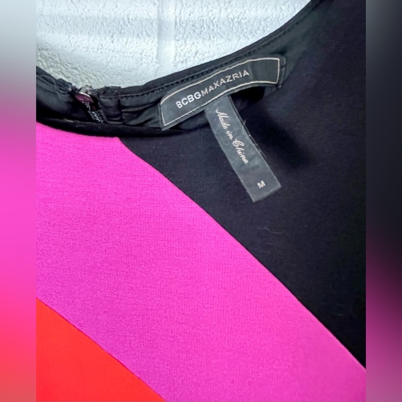 BCBGMaxAzria Asymmetrical Pink and Red Dress - Picture 3 of 6